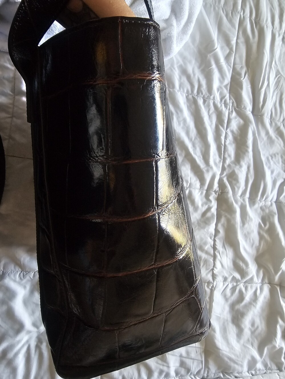 Dooney & Bourke Black Croc-Embossed Leather Tote - Picture 10 of 10